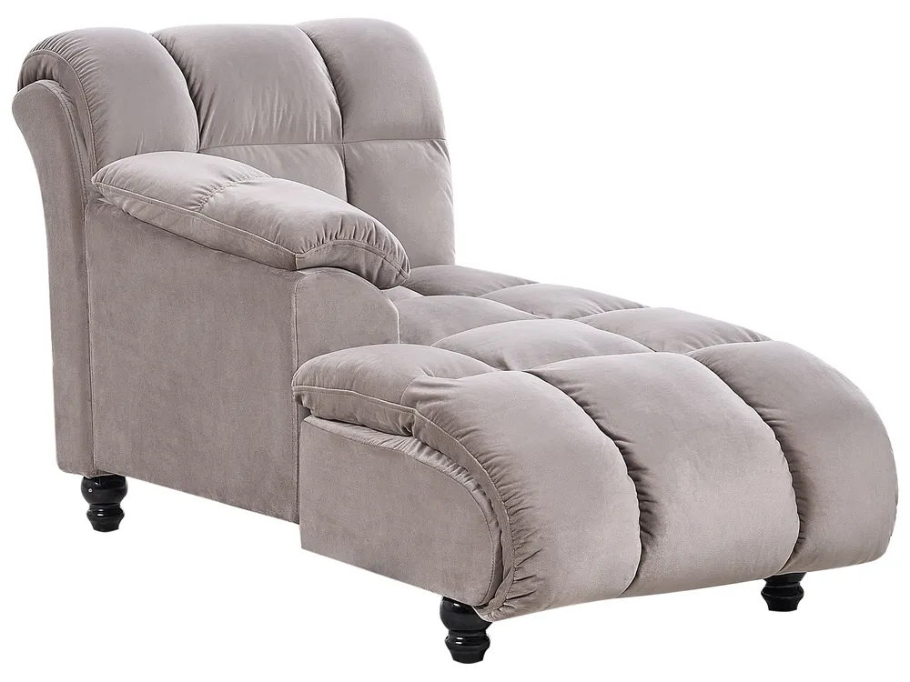 Rechtsseitige Chaiselongue LORMONT Stoff Taupe_881714