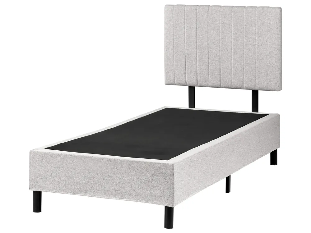 Boxspringbett Stoff COUNTESS 90 x 200 cm Hellgrau_1054507