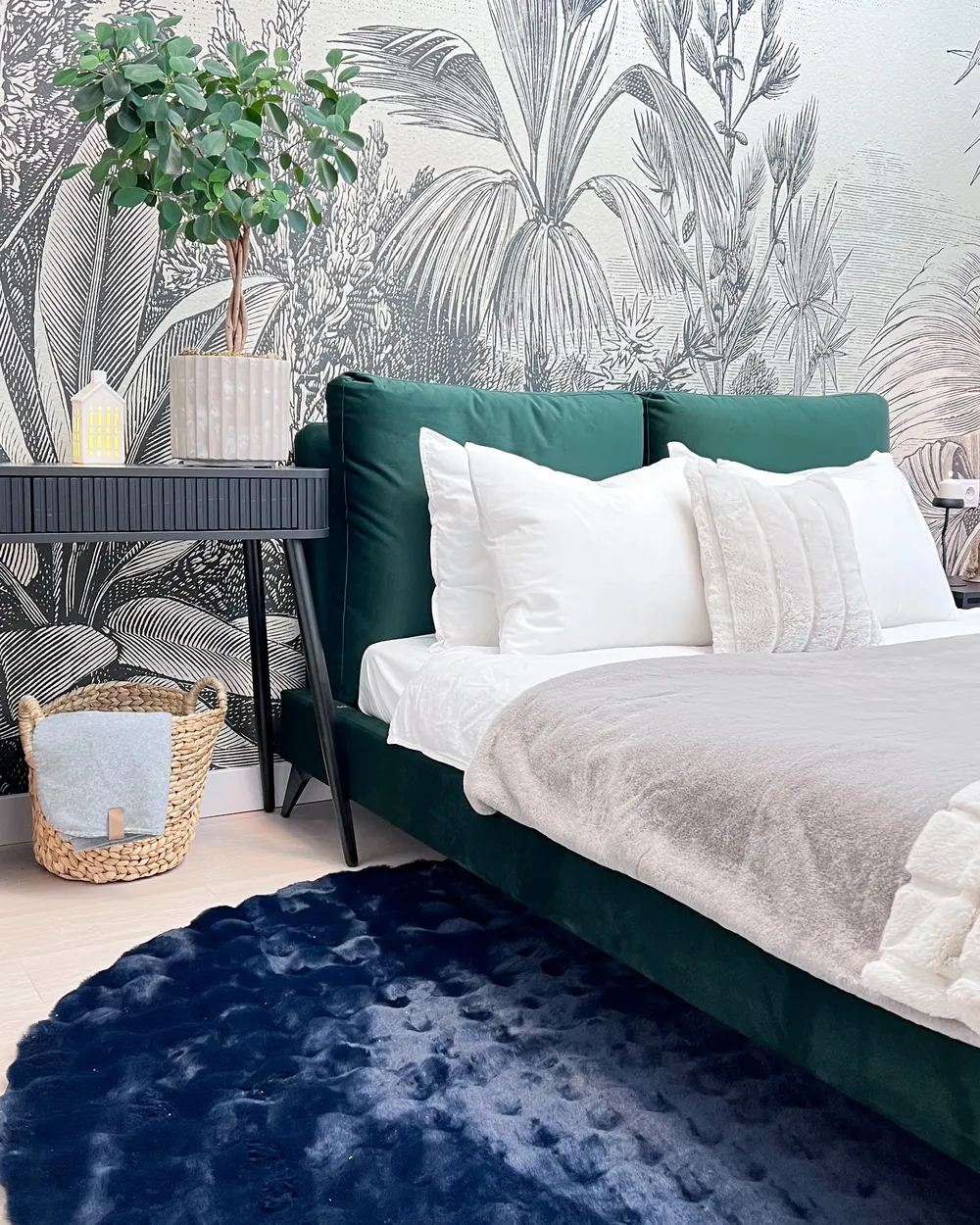 Bed Velvet MELLE 140 x 200 cm (EU Double) Emerald Green_955903