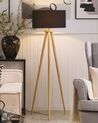 Floor Lamp NITRA Oak Wood Black