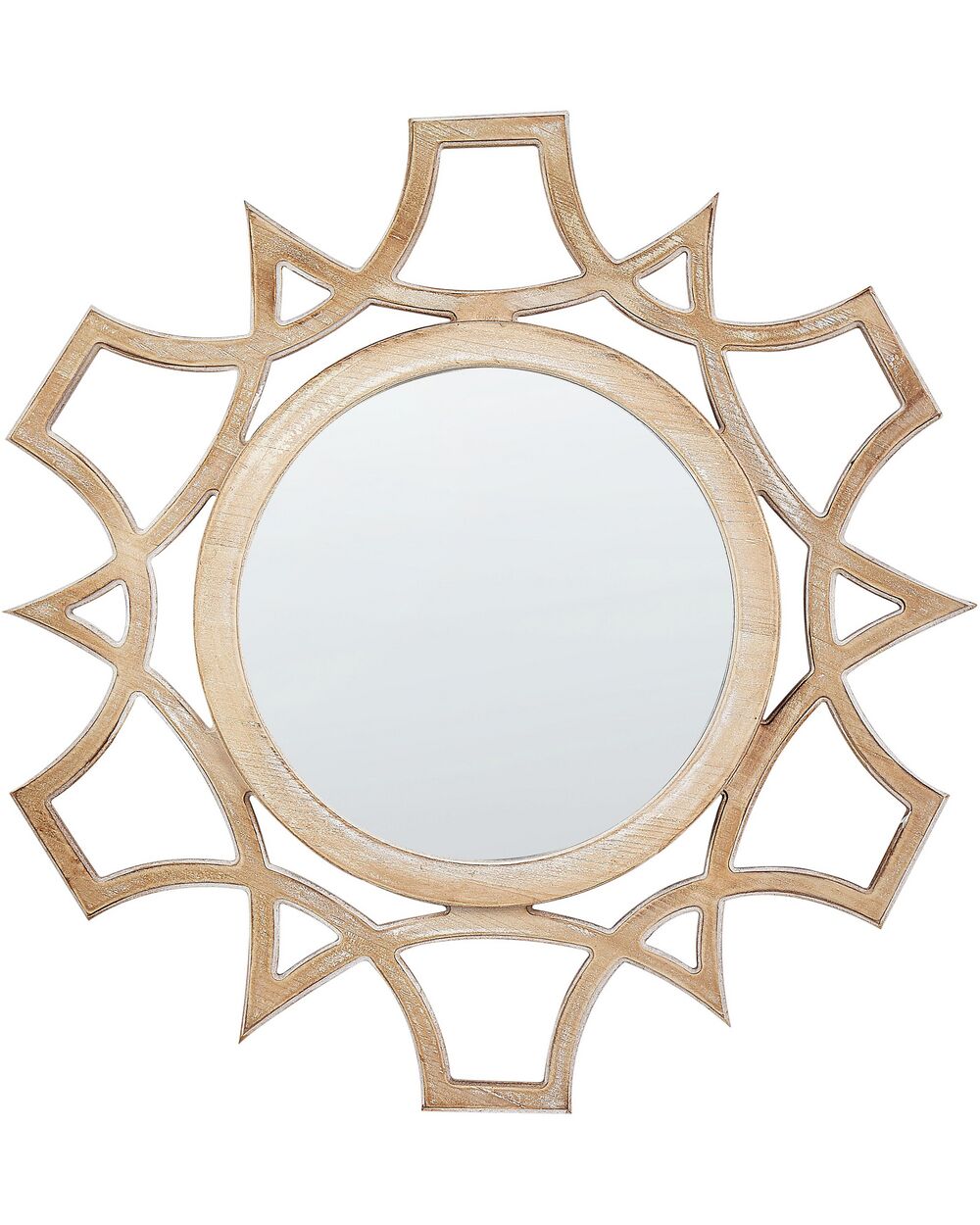 Wall Mirror ZAPOPAN 60 cm 60 cm Light Fir Wood