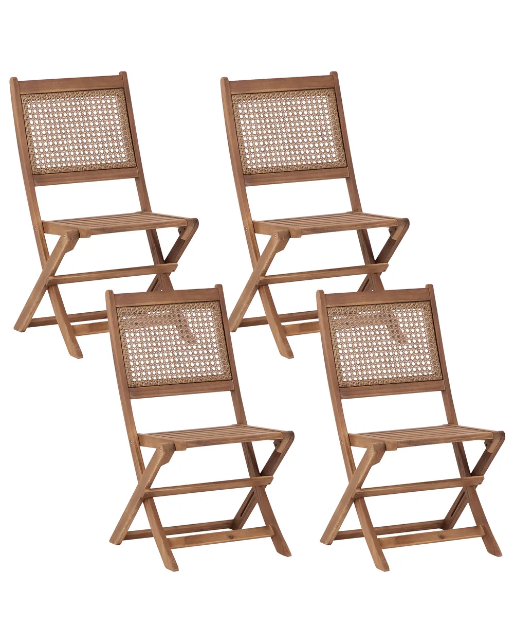 Gartenstuhl 4er Set PARAGGI zertifiziertes Akazienholz Dunkelbraun