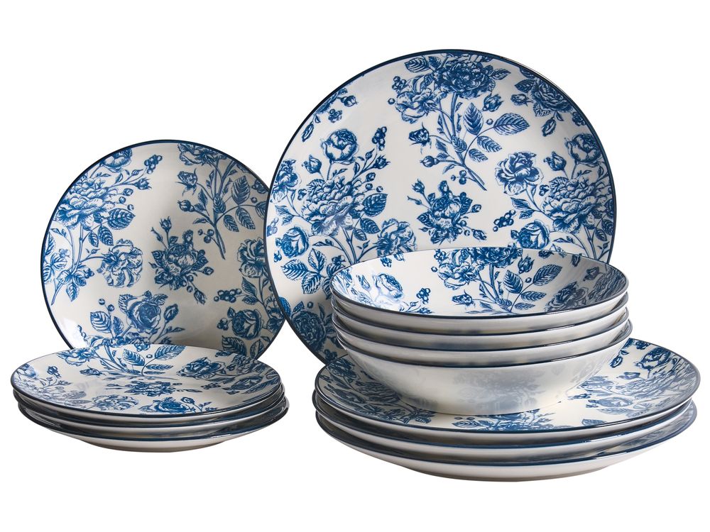 Tafelservice 12-teilig BASIL Porzellan Blau
