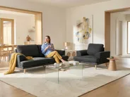 Sofa 3 Seater KILDAL Fabric Black_1058596