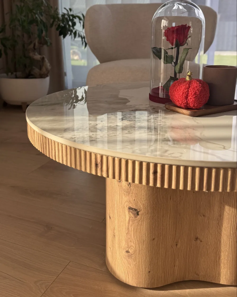 Salontafel MALTBY Grijs marmer Lichtbruin_1187965