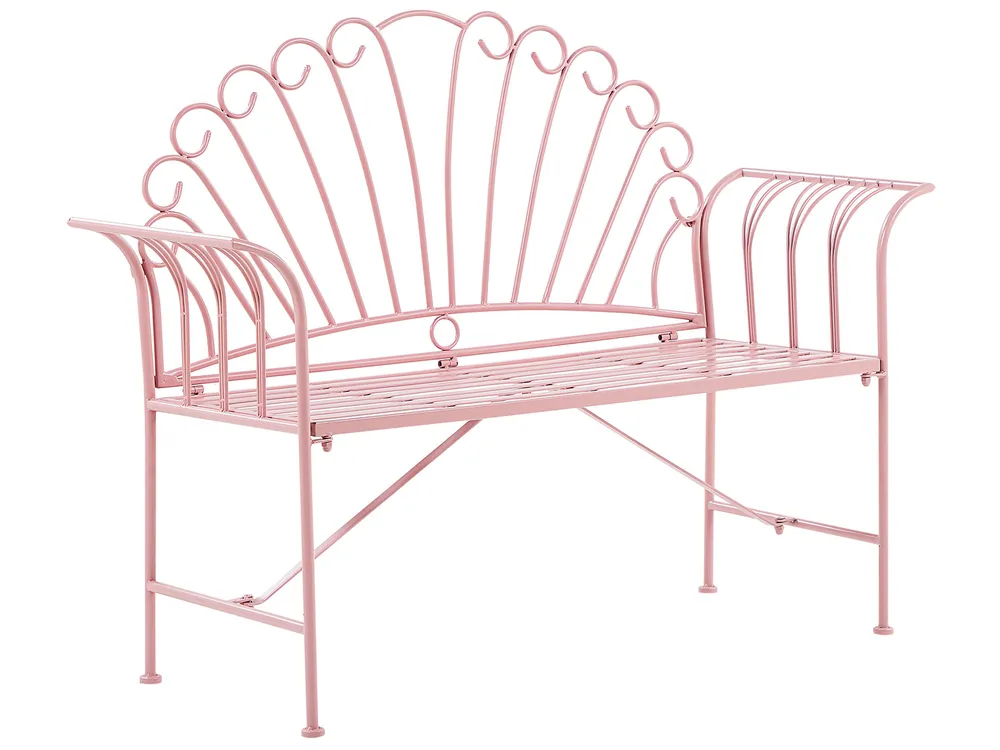 Gartenbank CAVINIA 125 cm Metall Rosa_774638