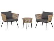 Bistro Set inkl. Kissen GARGANO Polyrattan Hellbraun_812223