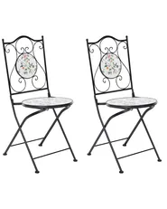 Gartenstuhl 2er Set COLLIO Metall Schwarz_1066063