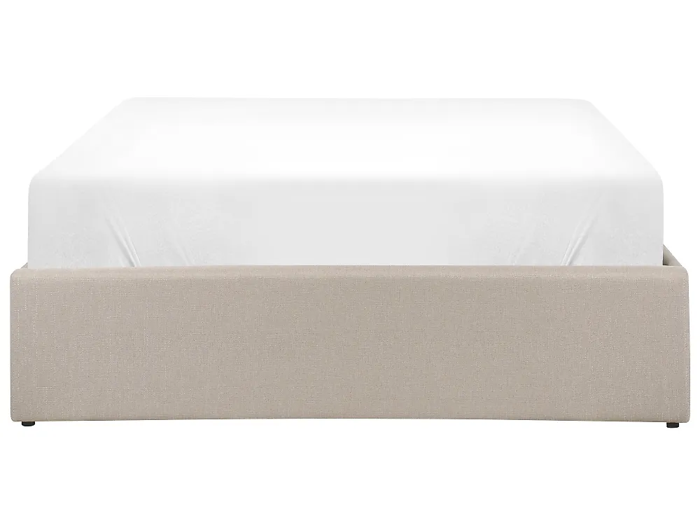 Ottoman Bed without Headboard DINAN Fabric Taupe 120 x 200 cm (EU Small Double)_1187471