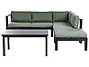 Garden Corner Sofa with Table 5 Seater MESSINA Metal Green Left Hand