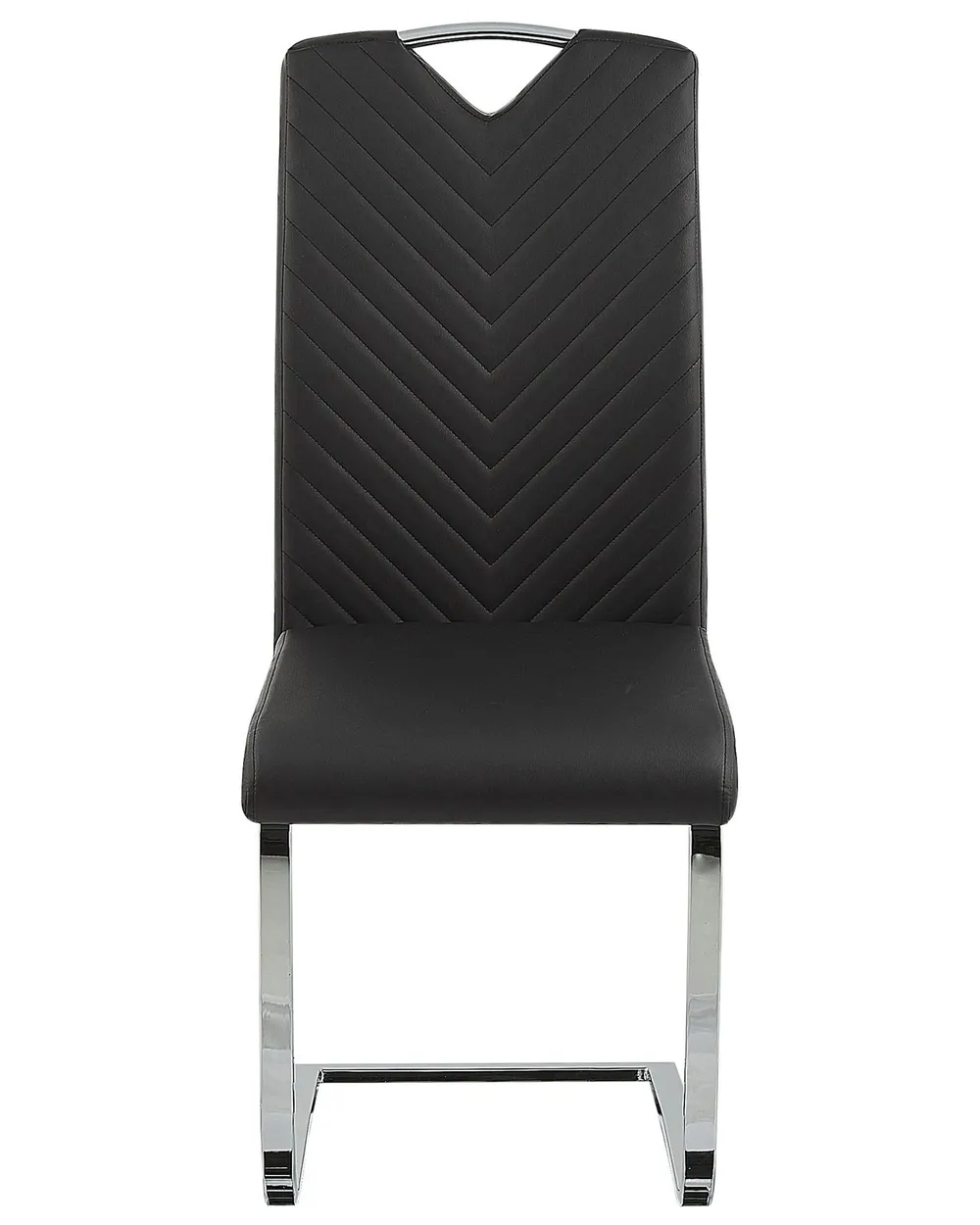 Set of 2 Dining Chairs PICKNES Faux Leather Black_790014