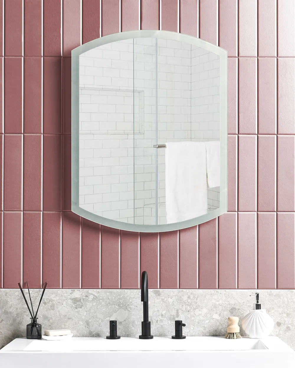 LED-Badezimmer-Spiegel BEZIERS 60 cm 78 cm Silber_844359