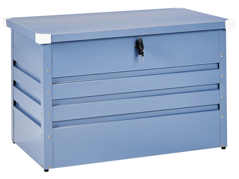 Aufbewahrungsbox CEBROSA 100 cm 62 cm Metall Blau_944733