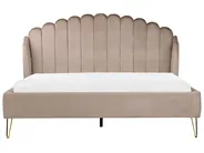 Bett mit Lattenrost Samtstoff AMBILLOU 180 x 200 cm Taupe_902493