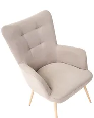 Ohrensessel VEJLE mit Fußstütze Stoff Beige_912976