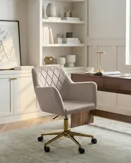 Schreibtischstuhl LELORIA Samtstoff Taupe_1062844