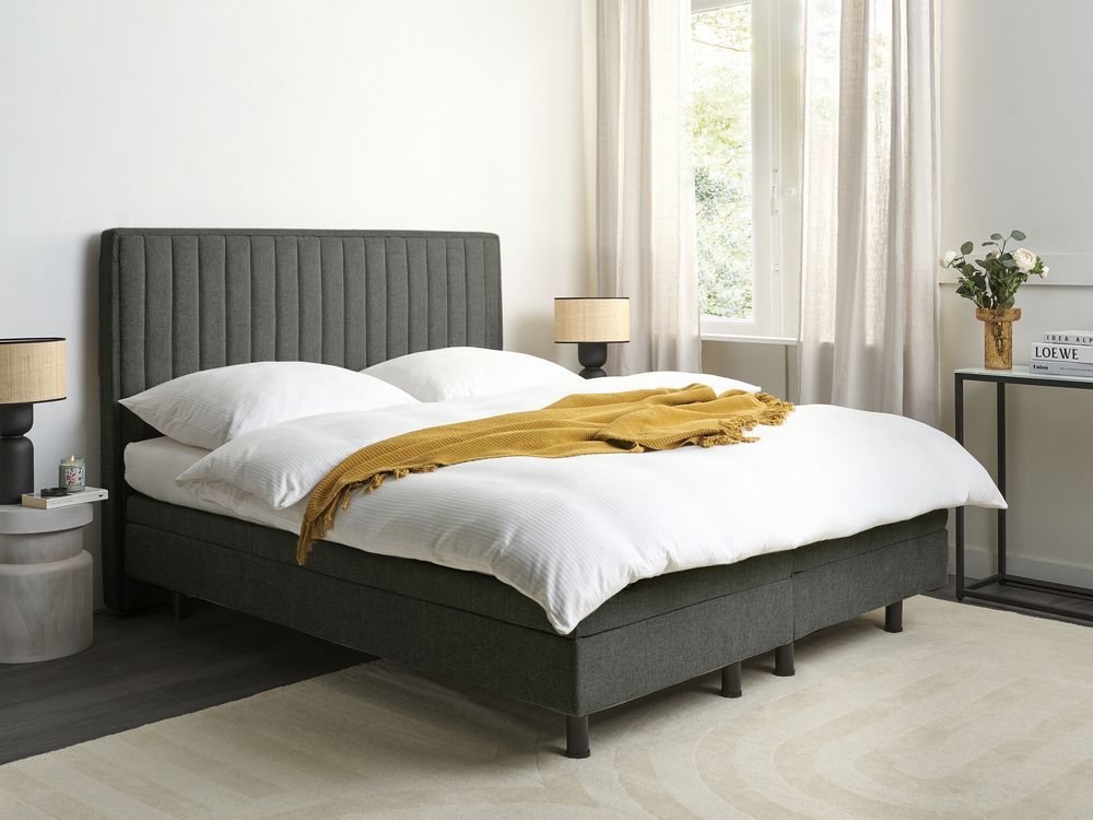 Adjustable Bed Fabric DUKE II 160 x 200 cm (EU King Size) Dark Grey