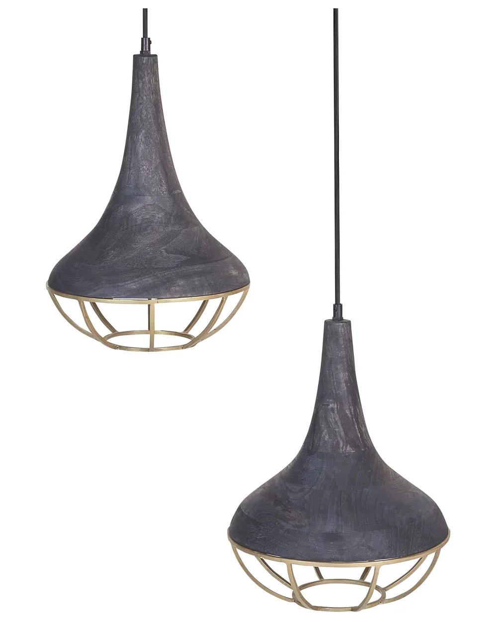 Hängeleuchte BAGMATI Mango Holz Schwarz