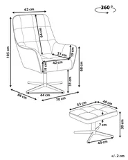 Drehsessel MOLLE II mit Fußstütze Stoff Hellbeige_966546