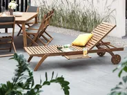 Sonnenliege CESANA mit Relaxfunktion Akazienholz Hellbraun_708267