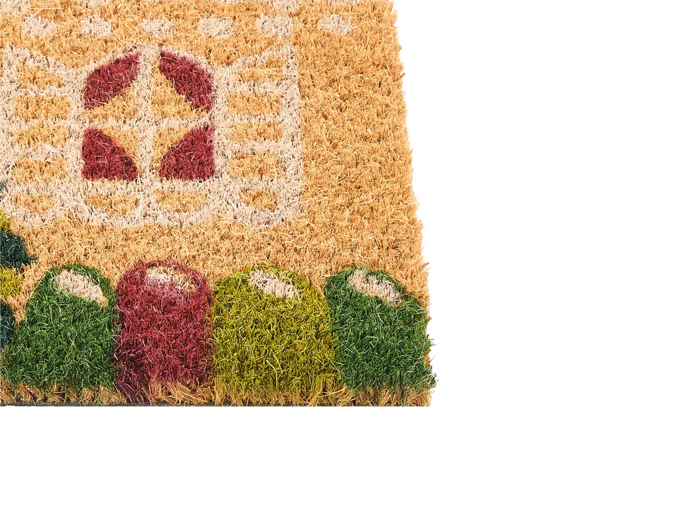Fußmatte SELATNA Naturfarben 45 x 75 cm Weihnachtsmotiv Kokosfasern_1036273
