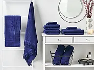Set of 9 Towels ATIU Terry Cotton Navy Blue_1185092