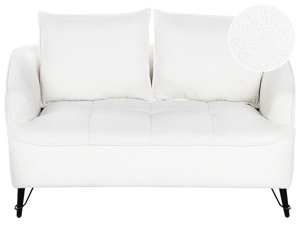 Sofa 2-Sitzer HOBRO Bouclé Weiß