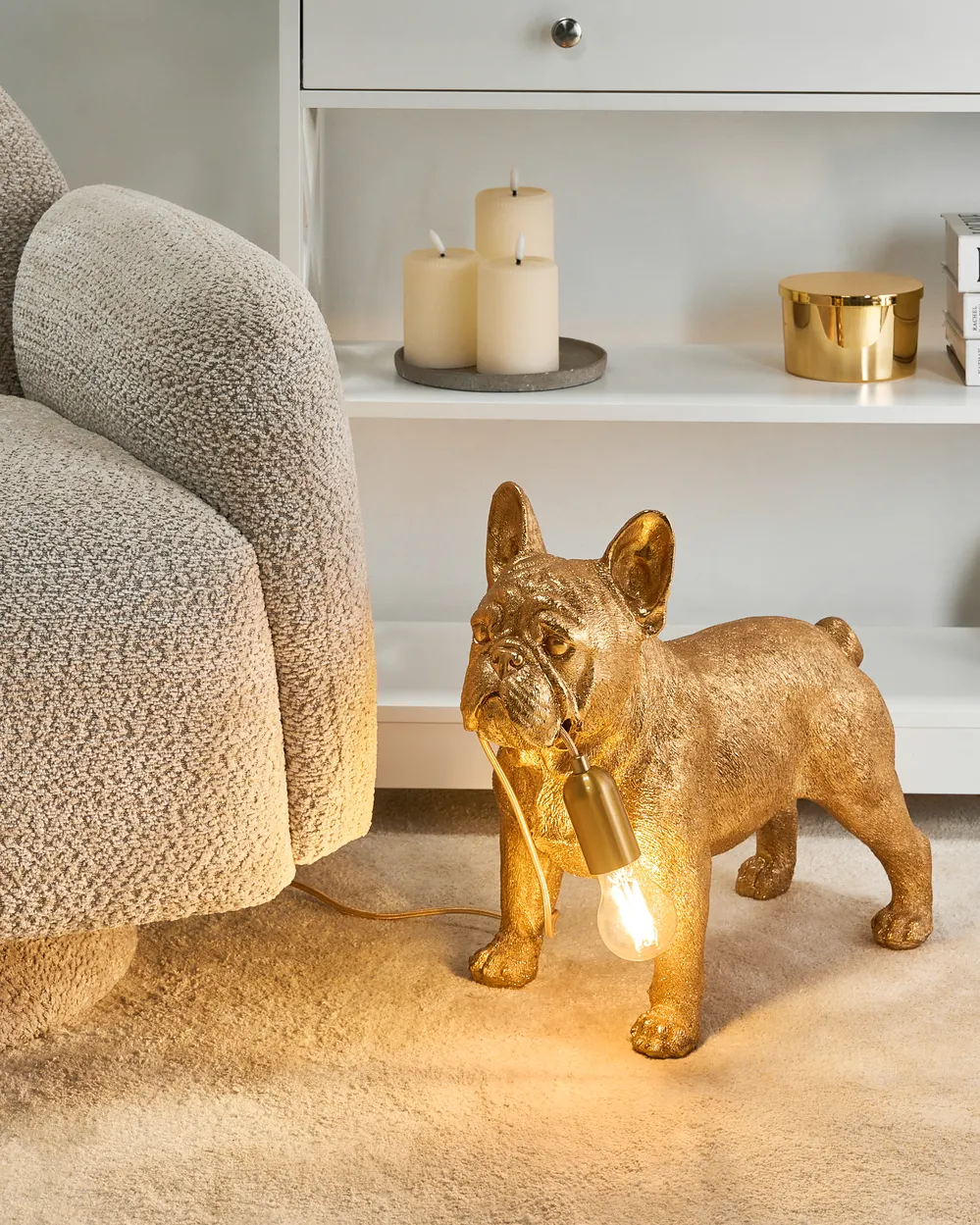 Tischlampe Hund BAXTER Gold