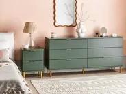 2 Drawer Bedside Table WALPOLE Green_949695