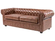 Sofa 3-Sitzer CHESTERFIELD Kunstleder Goldbraun_539887