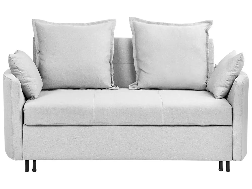 Schlafsofa 2-Sitzer HOVIN Stoff Hellgrau