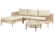 Lounge Set mit Tisch 4-Sitzer CALASETTA Polyrattan Beige rechtsseitig_999236