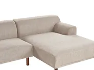 Ecksofa 3-Sitzer HOLT mit Ottomane Stoff Taupe linksseitig_959251