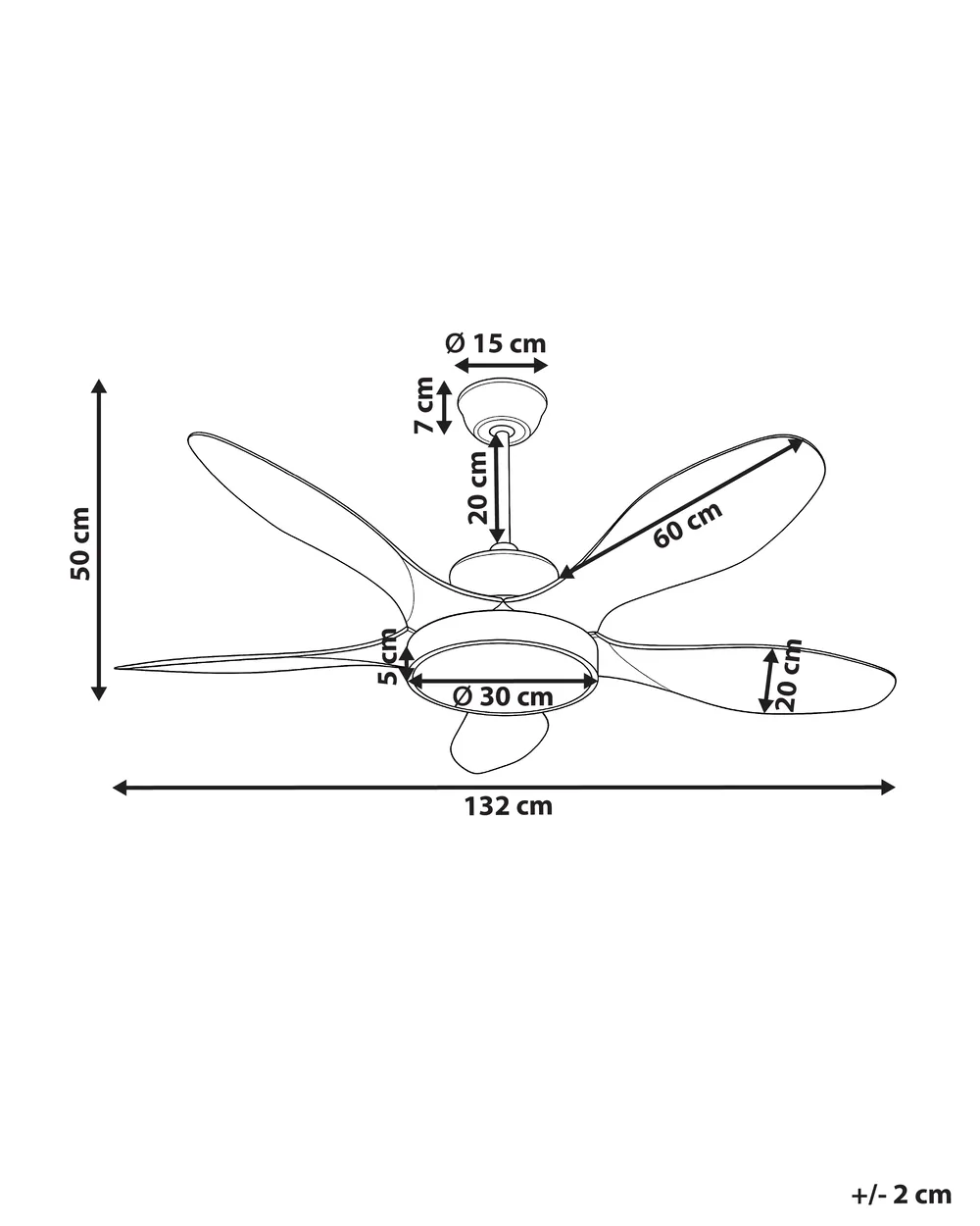 Deckenventilator mit Licht BARBET mit Fernbedienung LED Hellbraun_1032028
