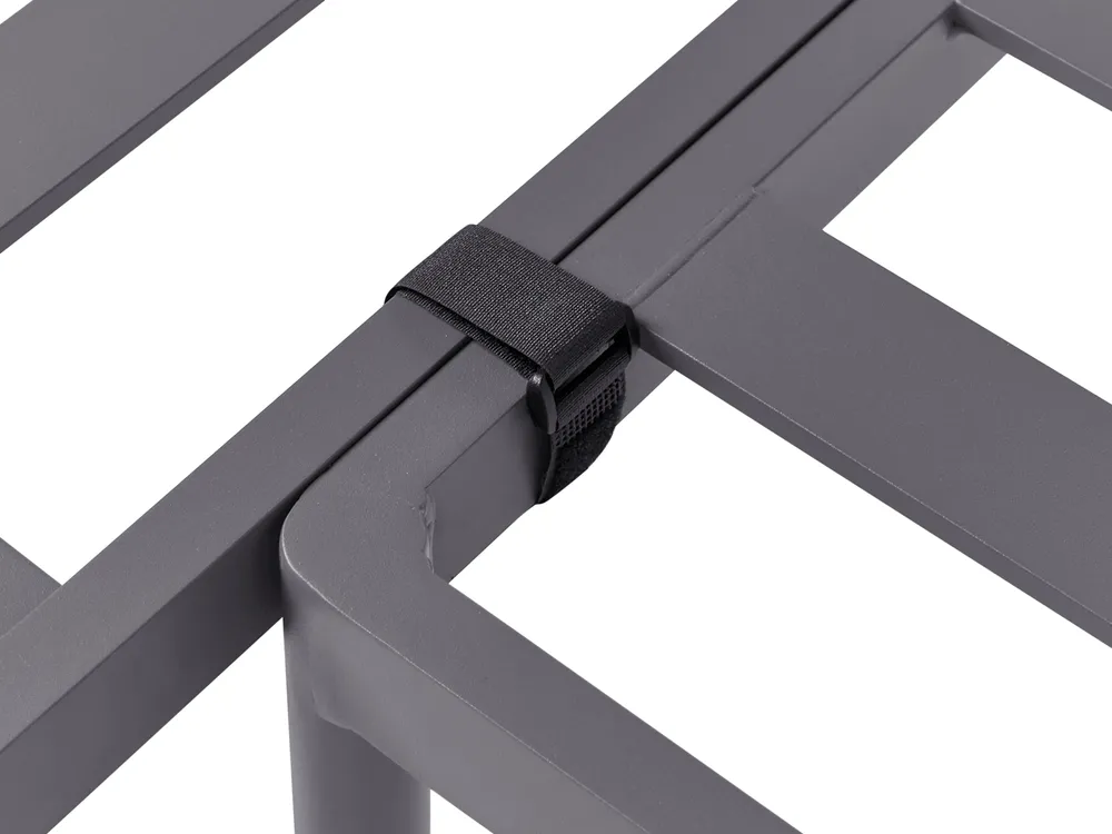 Garten Ecksofa mit Tisch 3-Sitzer LEFFE Metall Grau linksseitig_1045345