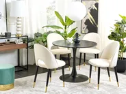 Set of 2 Dining Chairs MAGALIA Velvet Light Beige_897794