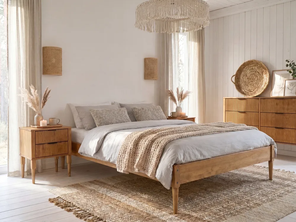 Bed without Headboard Pine Wood VEYRAC 140 x 200 cm (EU Double) Light Brown_1118736