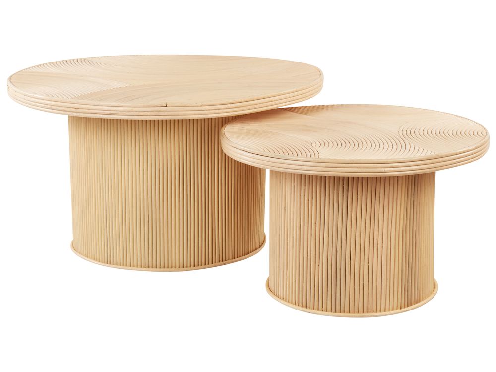 Couchtisch 2er Set ILIOS Rattan Naturfarben