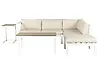 Garten Ecksofa mit Tisch 5-Sitzer MESSINA Metall Beige linksseitig