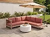 Garten Ecksofa 5-Sitzer MARETTIMO zertifiziertes Akazienholz Rot rechtsseitig