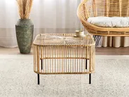 Outdoor Couchtisch CESENATICO 67 cm 67 cm Rattan Naturfarben_873248
