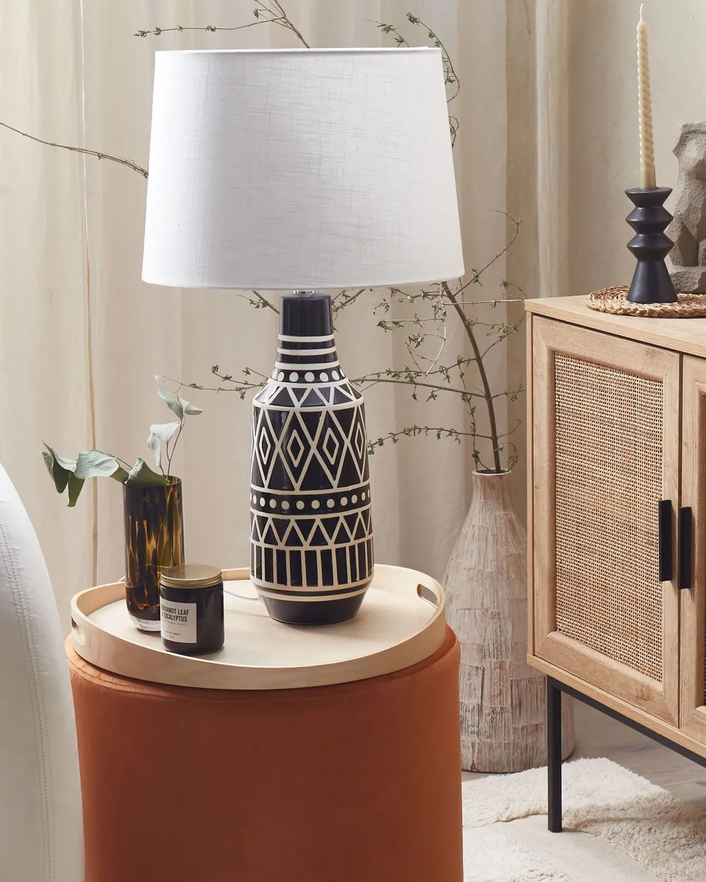 Table Lamp SHEBELLE Ceramic Black_822385