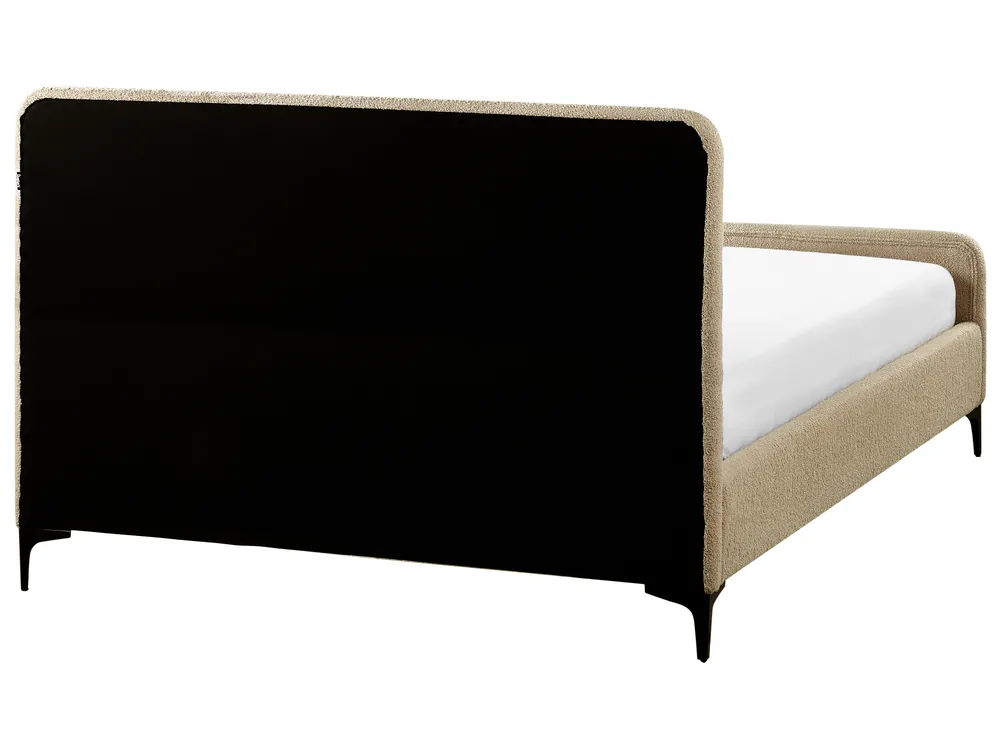 Bett mit Lattenrost Bouclé LUNAN 140 x 200 cm Taupe_960878