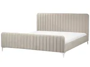 Bett mit Lattenrost Samtstoff LUNAN 180 x 200 cm Taupe_803483