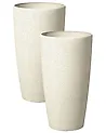 Set mit 2 Blumentöpfen ABDERA 31 cm Hellbeige