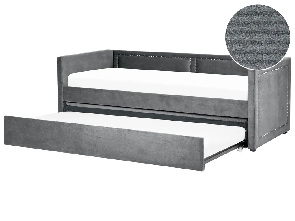 Ausziehbett Cord MIMIZAN 90 x 200 cm Dunkelgrau