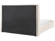 Bett mit Stauraumbank NOYERS Samtstoff Cremeweiß 160 x 200 cm_1036625