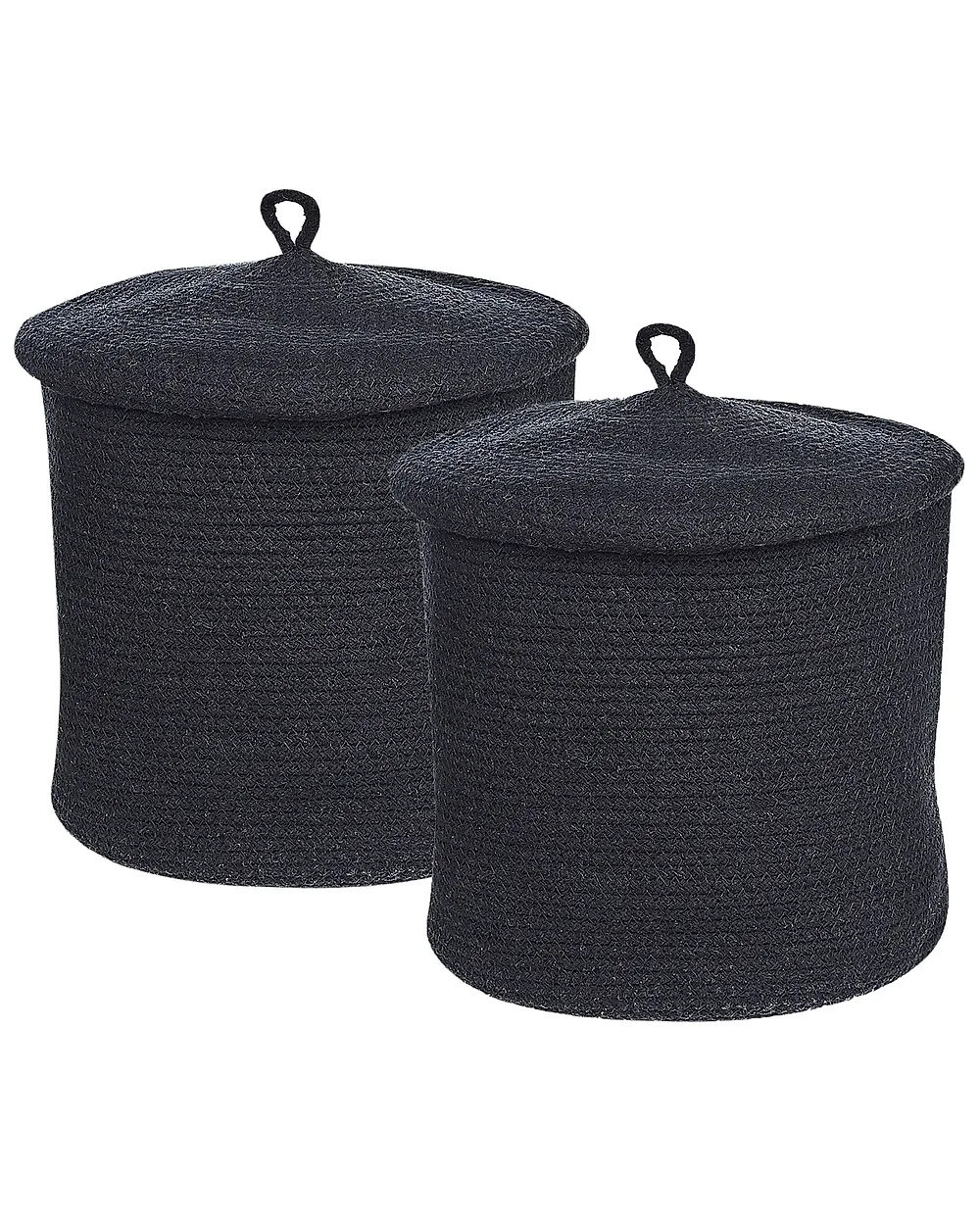 Aufbewahrungskorb 2er Set SILOPI Baumwolle Schwarz