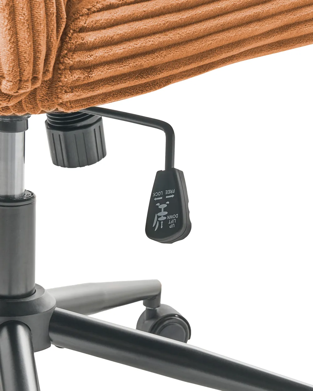Desk Chair GEDDES Corduroy Golden Brown_1010177