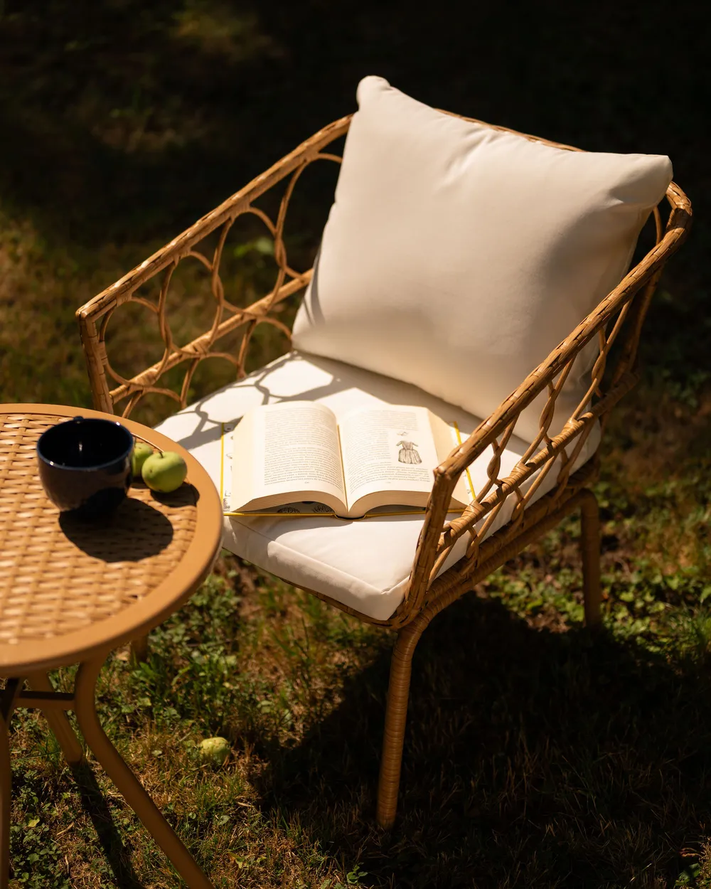 Bistro Set FERLA PE Rattan Light Brown_1154659